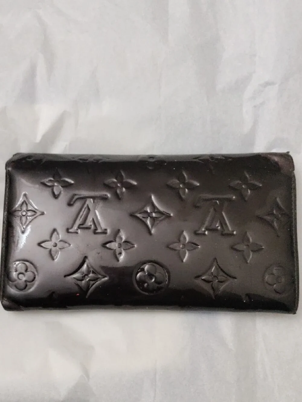 Louis Vuitton Vernis Long Wallet in Dark Burgundy Patent Leather